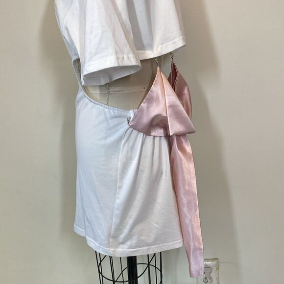 Ozlana Australia white cotton dress with bow  📦 - Picture 12 of 15